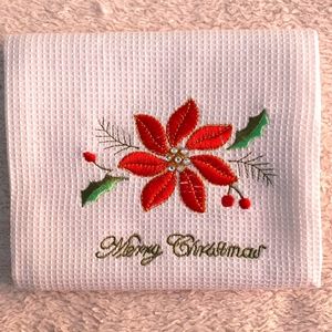 🎄Merry Christmas Embroidered Tea Towel